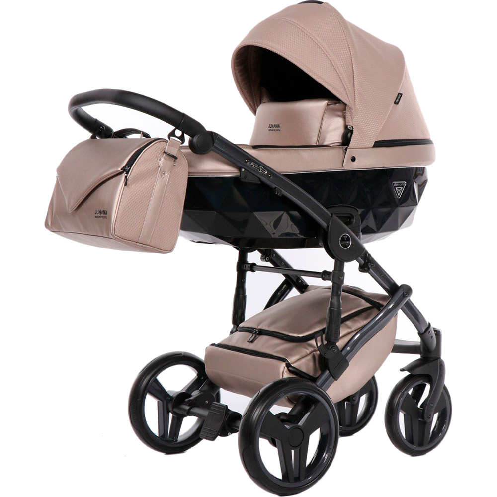 

Детская коляска JUNAMA Diamond Saphire Eco 2 в 1 06 Black/Pink (J-SE-06), Унів.коляска 2в1 Saphhire 06 чорна з пудровим