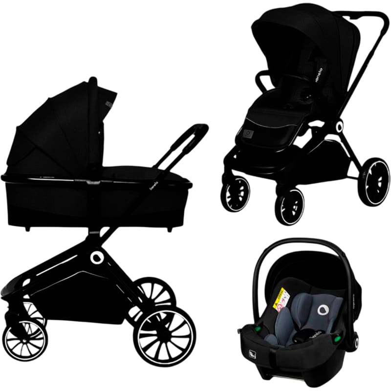 Коляска универсальная 3 в 1 LIONELO Mika Plus 3in1 Black Onyx (LO-MIKA PLUS 3IN1 BLACK ONYX)