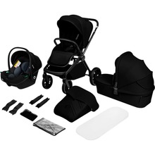 Коляска универсальная 3 в 1 LIONELO Mika Plus 3in1 Black Onyx (LO-MIKA PLUS 3IN1 BLACK ONYX)