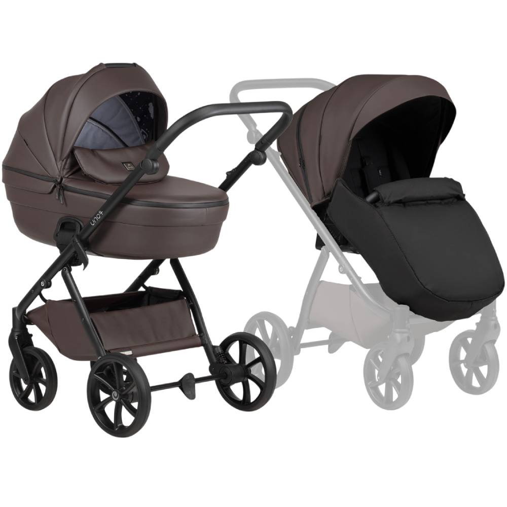 Коляска універсальна 2 в 1 TUTIS Uno6 plus Leather Cioccolata (1602177)