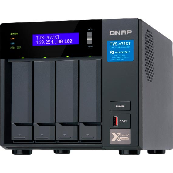 NAS-сервер QNAP TVS-472XT-PT-4G Процесор Intel Pentium G5400T