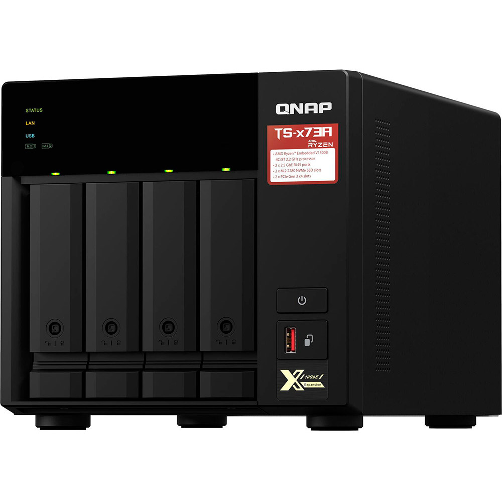 NAS-сервер QNAP 4BAY 8GB TS-473A-8G Процессор AMD Ryzen Embedded V1500B