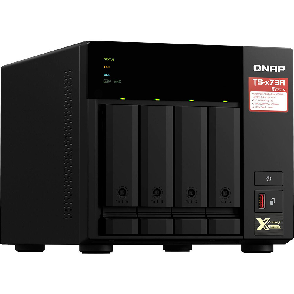 NAS-сервер QNAP 4BAY 8GB TS-473A-8G Об'єм оперативної пам'яті 8