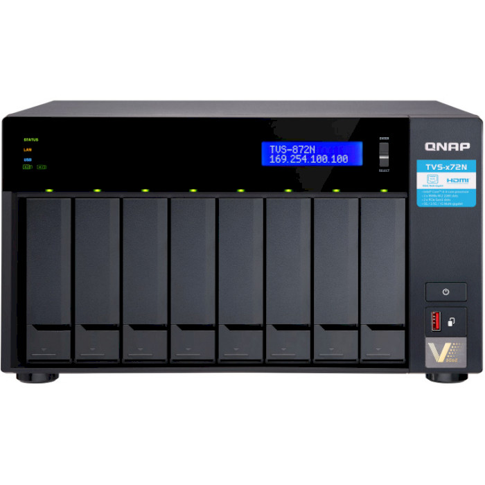 NAS-сервер QNAP TVS-872N-i3-8G Процессор Intel Core i3-8100T