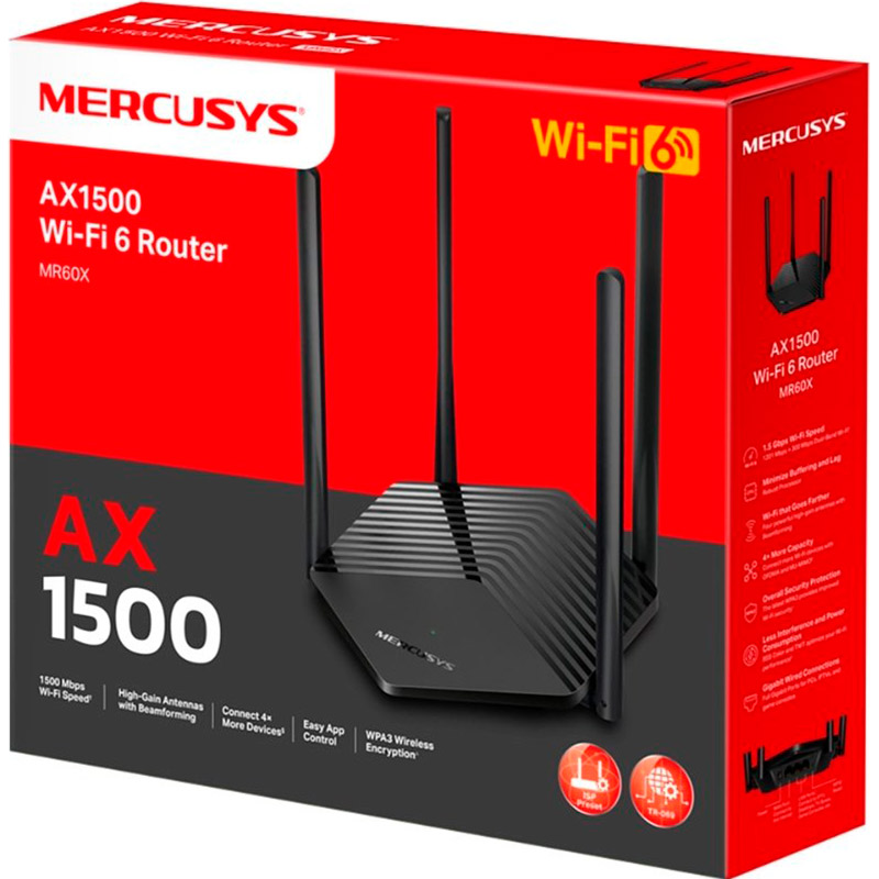 Wi-Fi роутер MERCUSYS MR60X Класс роутера домашний