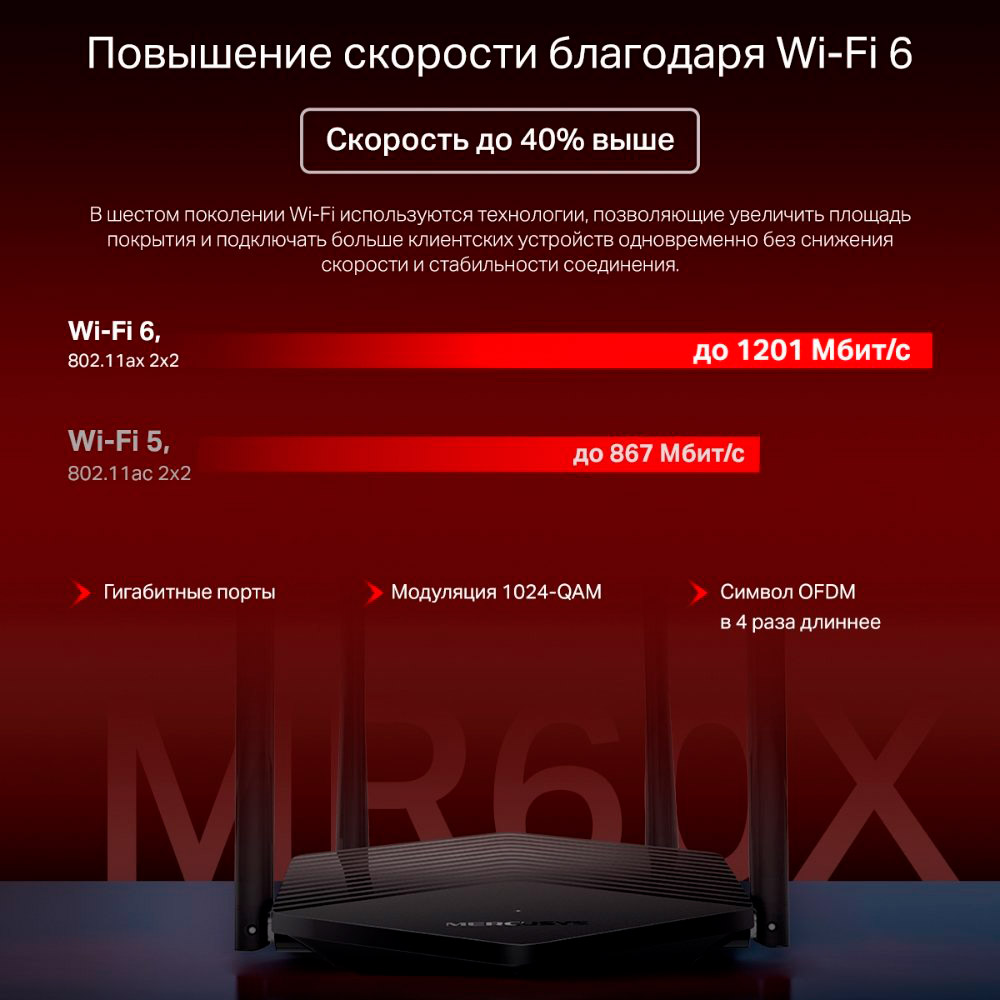 Заказать Wi-Fi роутер MERCUSYS MR60X