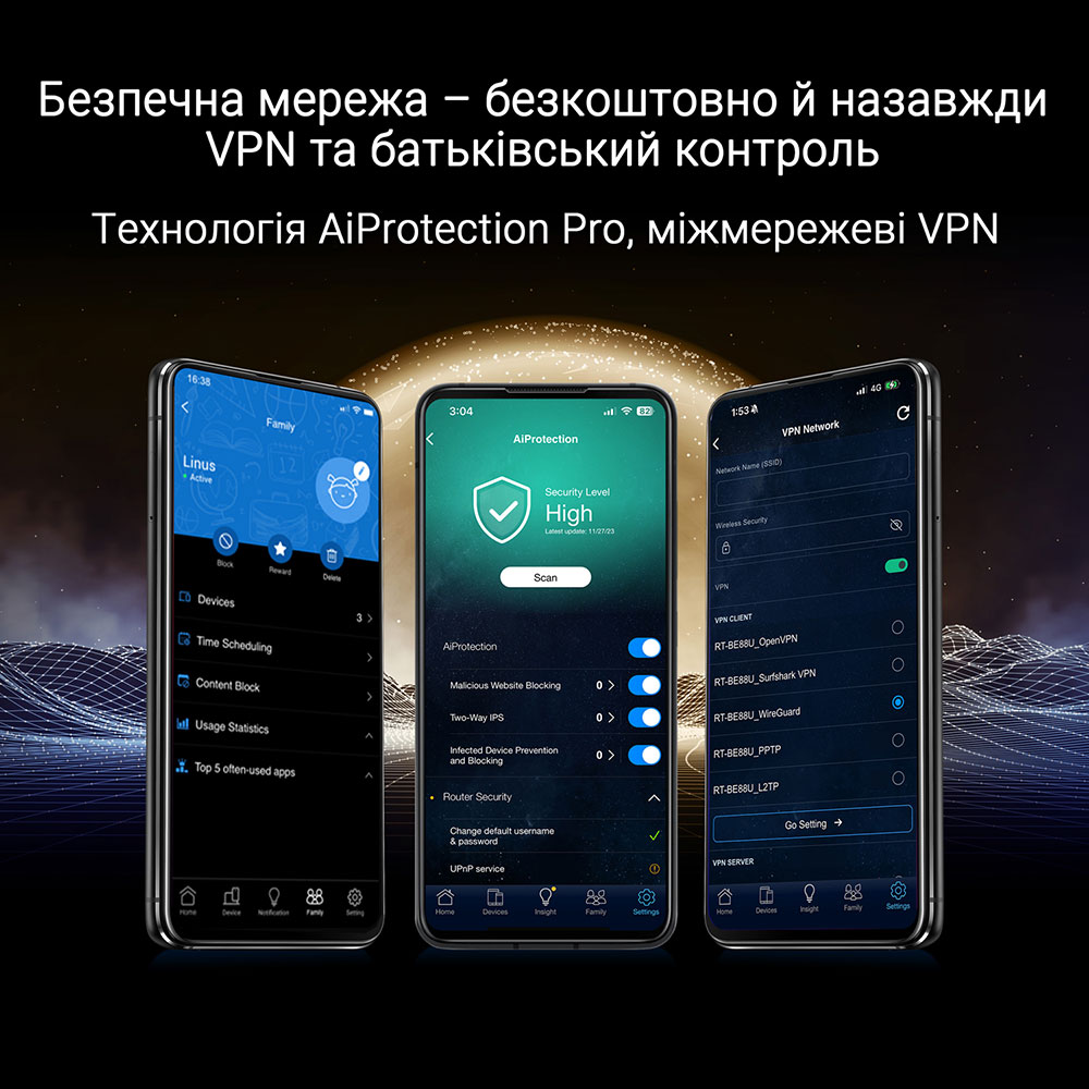 В Україні Wi-Fi роутер ASUS RT-BE88U (90IG08V0-MO3N0V)