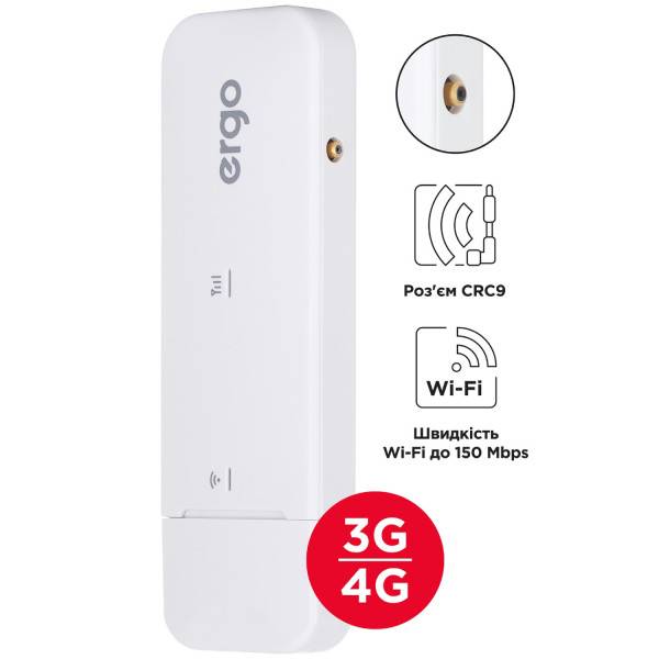 Замовити Маршрутизатор ERGO W023-CRC9 3G/4G USB Wi-Fi Router (W023-CRC9)