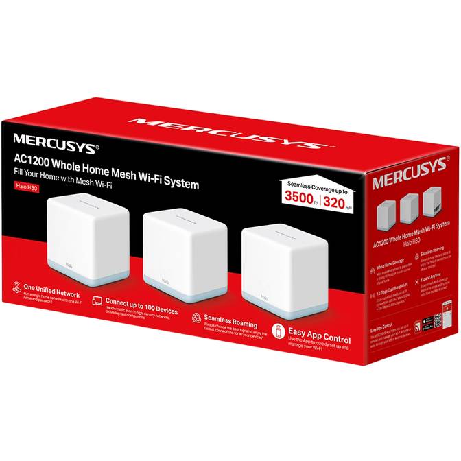 Внешний вид Mesh-система MERCUSYS Mesh Wi-Fi Mercusys (Halo H30(3-pack))