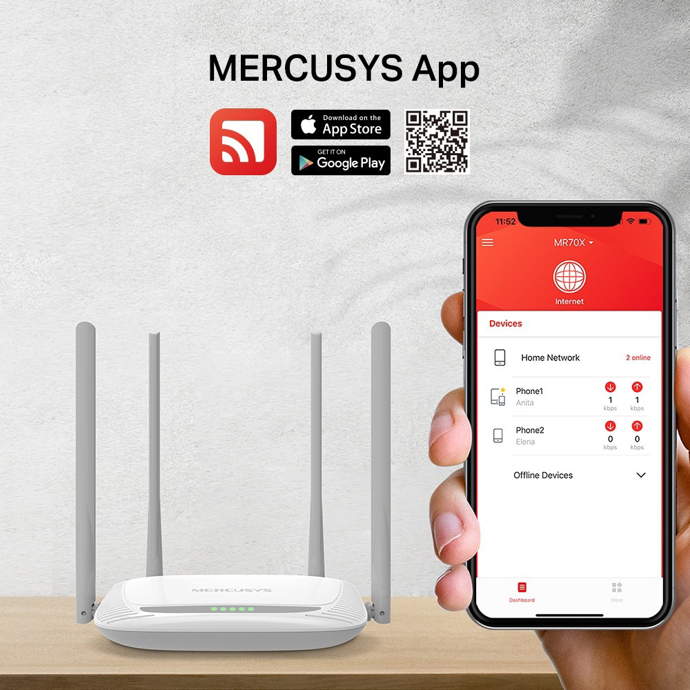 Маршрутизатор Mercusys MW325R Стандарт Wi-Fi 802.11 g