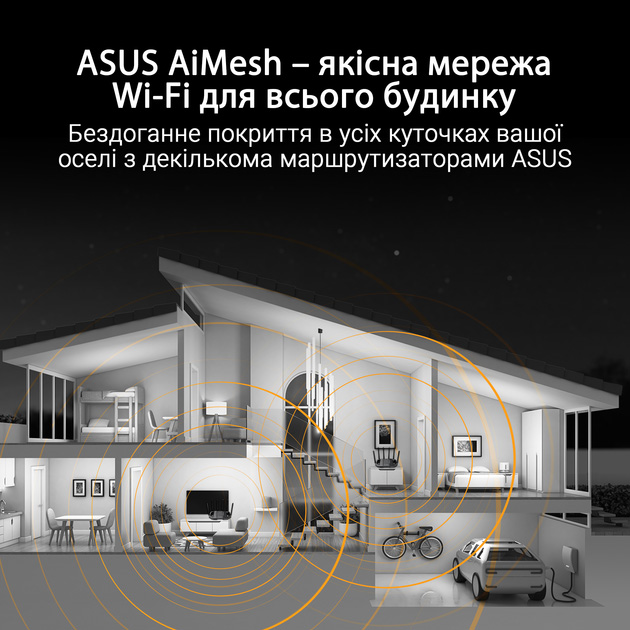 Зовнішній вигляд Wi-Fi роутер ASUS TUF-BE6500 (90IG0920-MO9C00)