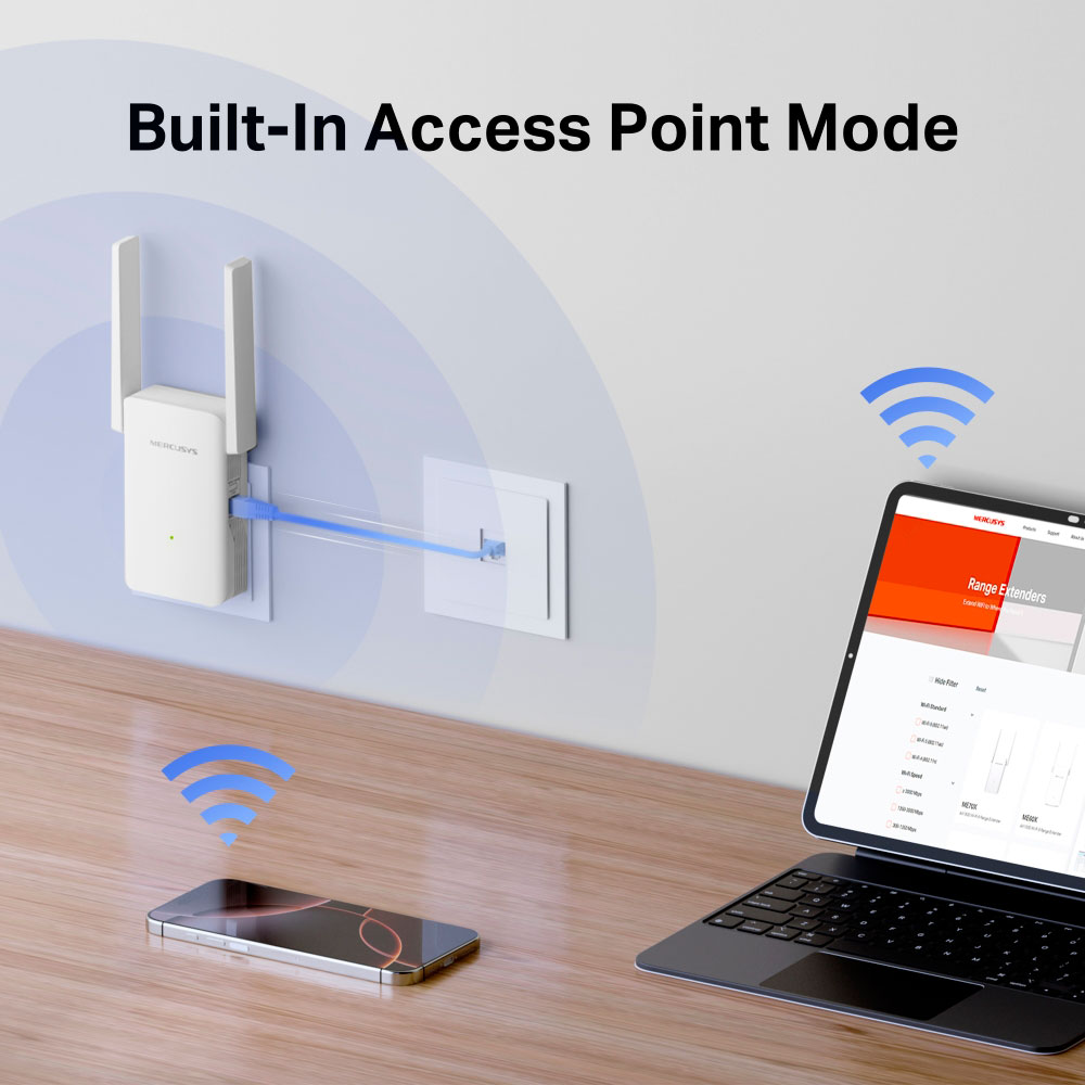 Точка доступу MERCUSYS WiFi AX3000 (ME80X) Стандарт Wi-Fi 802.11 n