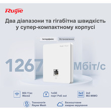 Точка доступа RUIJIE Reyee Wall-mounted (RG-RAP1200 F)