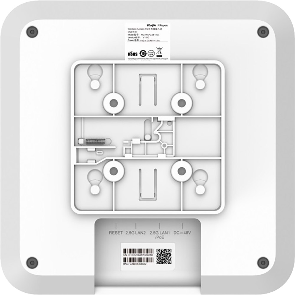 Точка доступа RUIJIE Reyee Wi-Fi 6 AX6000 (RG-RAP2260(H)) Стандарт Wi-Fi 802.11 ac