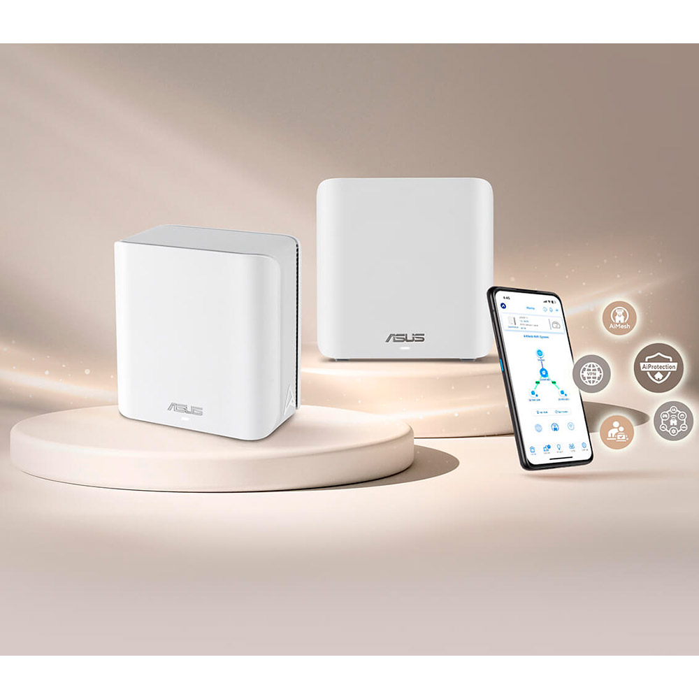 Зовнішній вигляд Mesh система ASUS ZenWiFi BD4 2 модулі White (90IG0960-MO3C20)