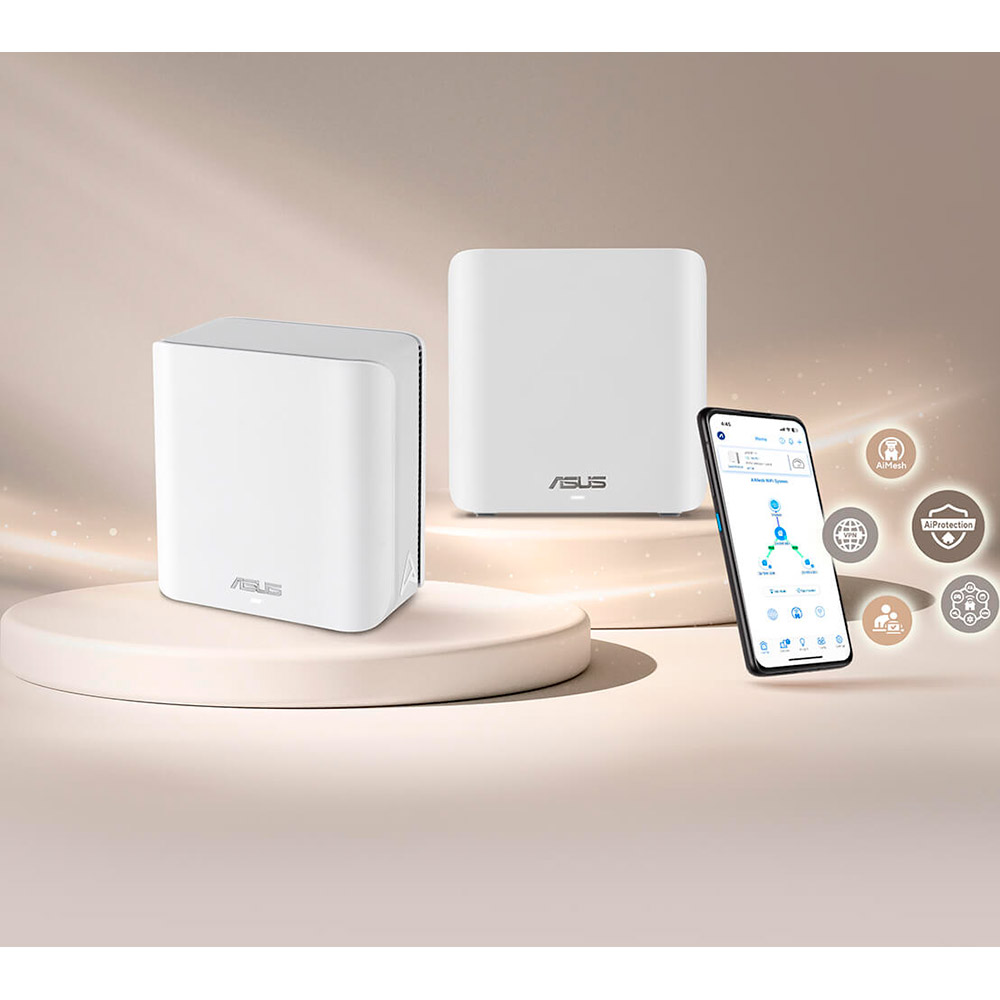 Зовнішній вигляд Mesh система ASUS ZenWiFi BD4 3 модулі White (90IG0960-MO3C40)