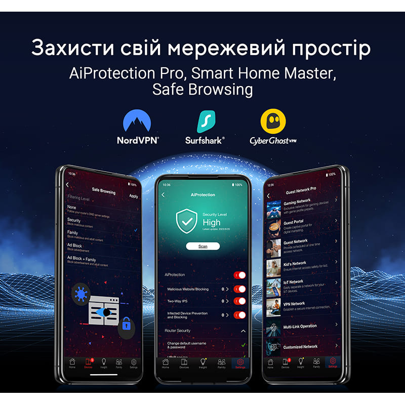 Зображення Wi-Fi роутер ASUS ROG STRIX GS-BE18000 GS18000 Black (90IG09Y0-MO9C00)