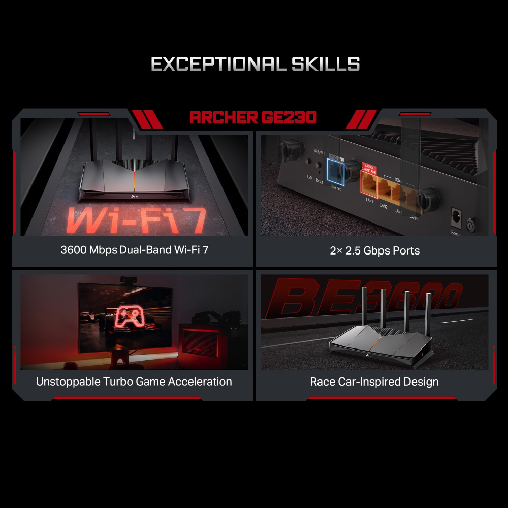 Маршрутизатор TP-LINK Archer GE230 Стандарт Wi-Fi 802.11 ax