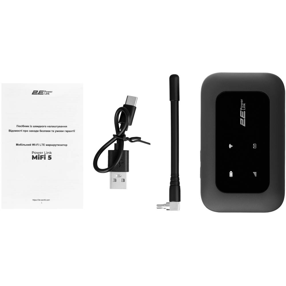 Фото Мобильный маршрутизатор 2E PowerLink MiFi-2 N150 Black (794300866717)