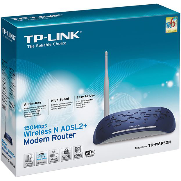 Wi-Fi роутер TP-LINK TD-W8950N Стандарт Wi-Fi 802.11 b