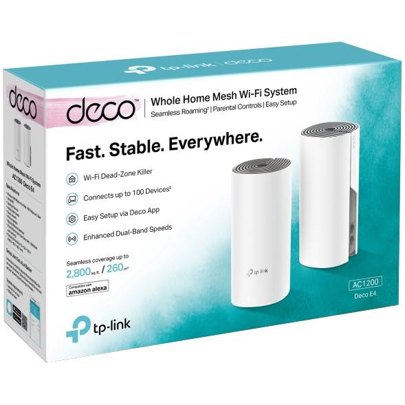 Mesh Wi-Fi система TP-LINK Deco E4 (2 шт) Класс роутера домашний