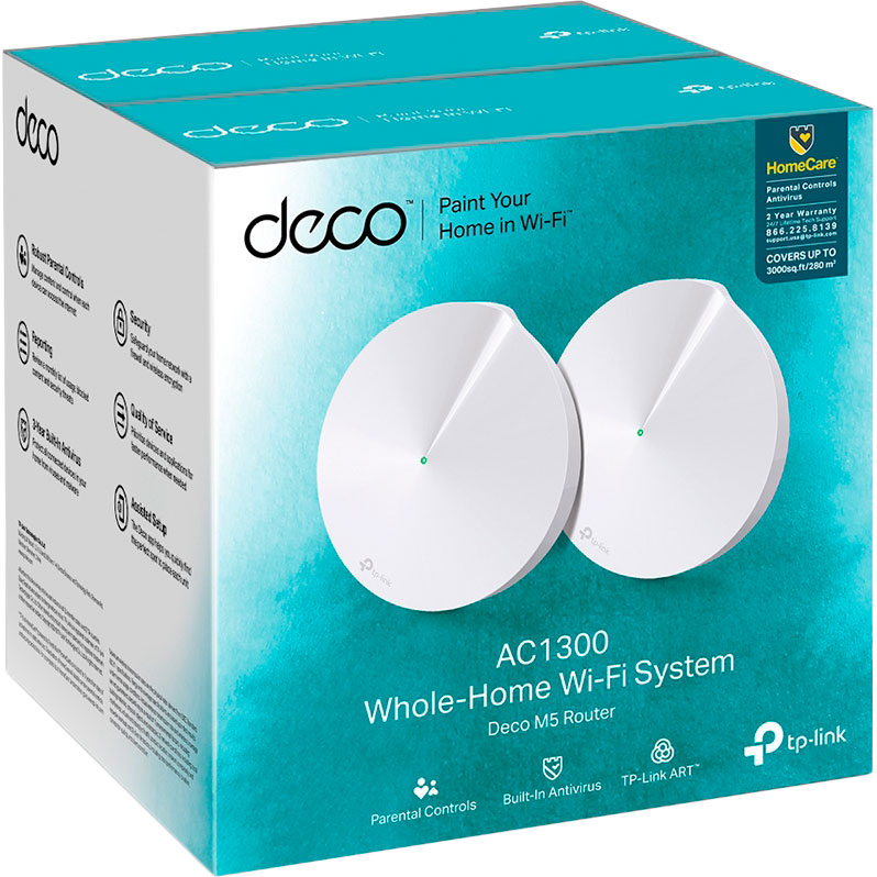 Wi-Fi роутер TP-LINK Deco M5 2 pcs AC1300 (DECO-M5-2-PACK) Клас роутера домашній