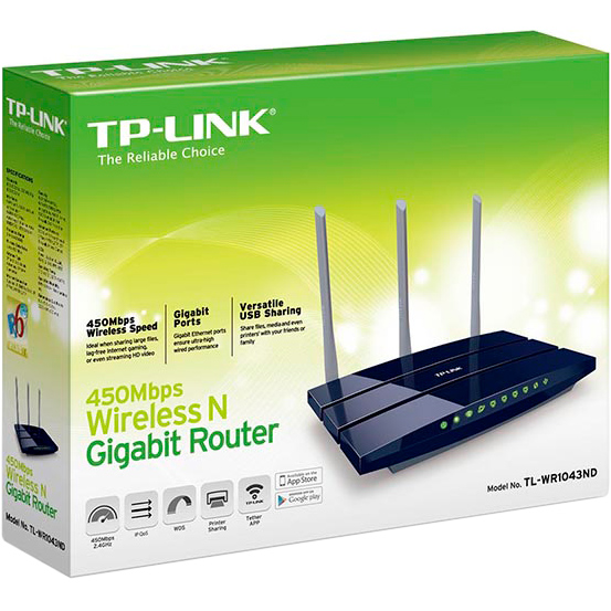 Wi-Fi роутер TP-LINK TL-WR1043ND Стандарт Wi-Fi 802.11 b