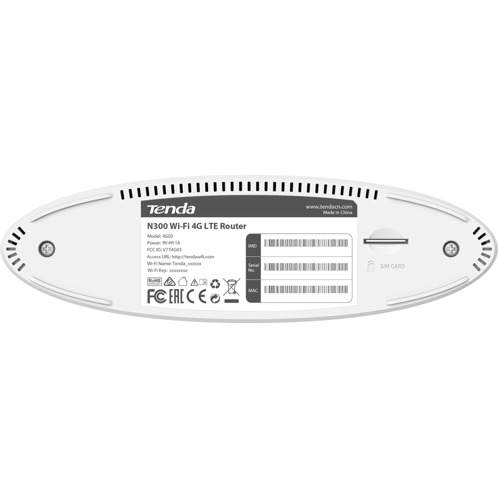 4G WI-FI-роутер TENDA 4G03 N300 Стандарт Wi-Fi 802.11 b
