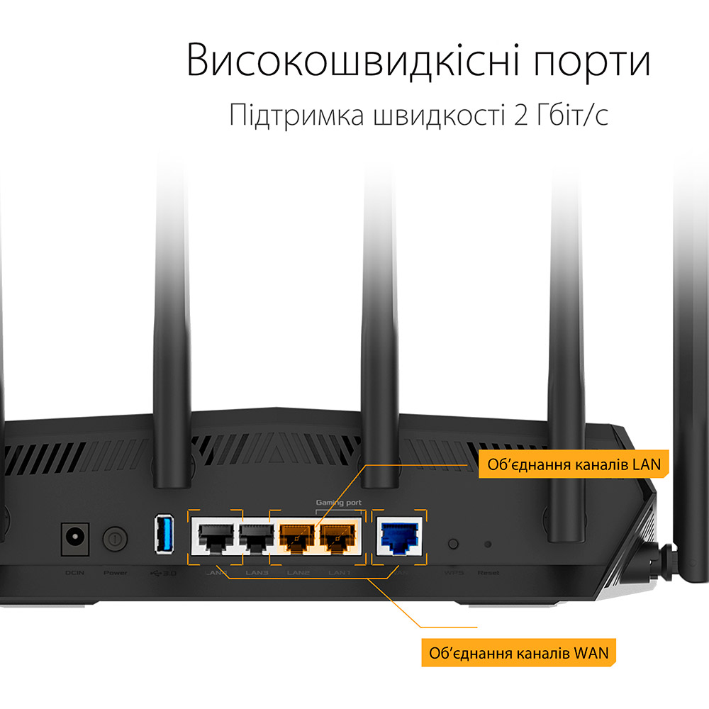 Фото Wi-Fi роутер ASUS TUF-AX5400 WiFi6 AiMesh MU-MIMO Wi-Fi Gaming Router