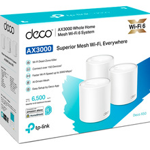 Wi-Fi роутер TP-LINK DECO X50 3PK AX3000 3xGE LANWAN MU-MIMO OFDMA