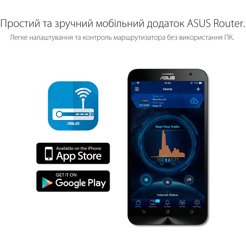 Фото Маршрутизатор ASUS RT-AX1800U
