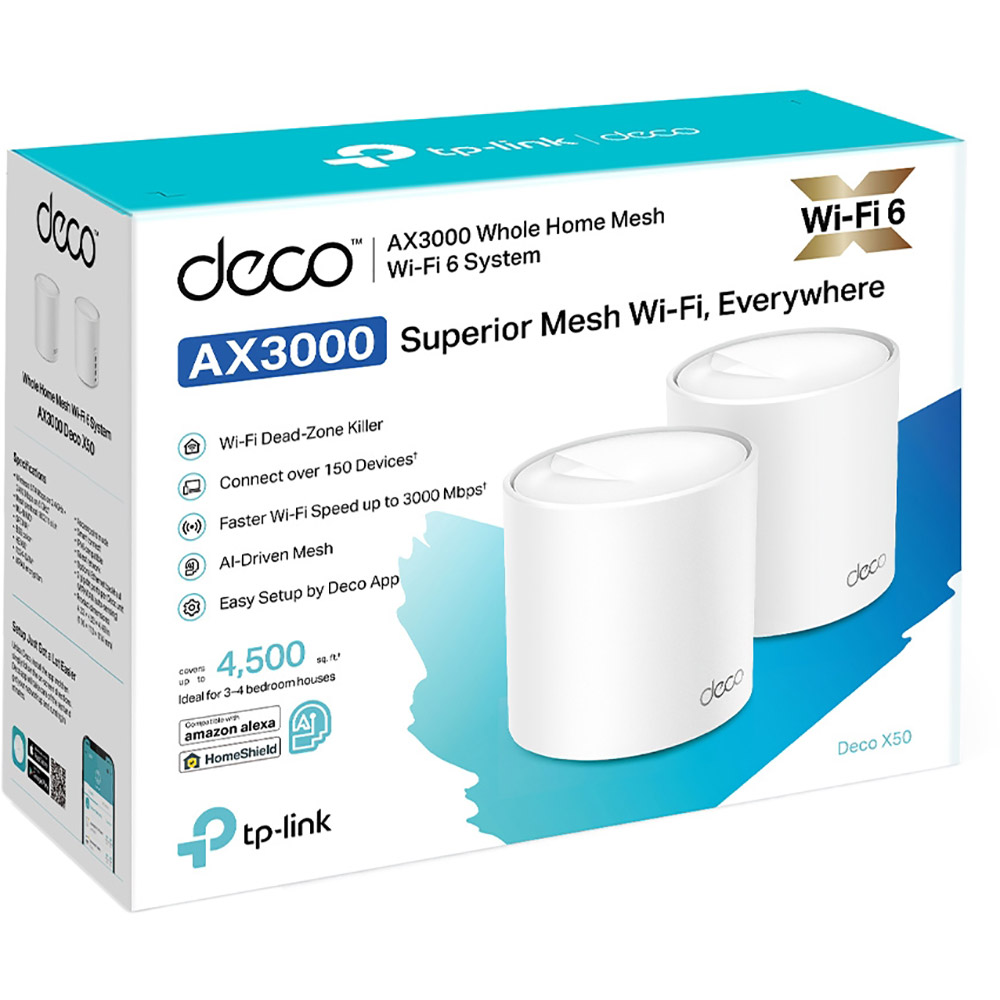 MESH система TP-LINK DECO X50 2PK AX3000 (DECO-X50-2-PACK) Класс роутера домашний