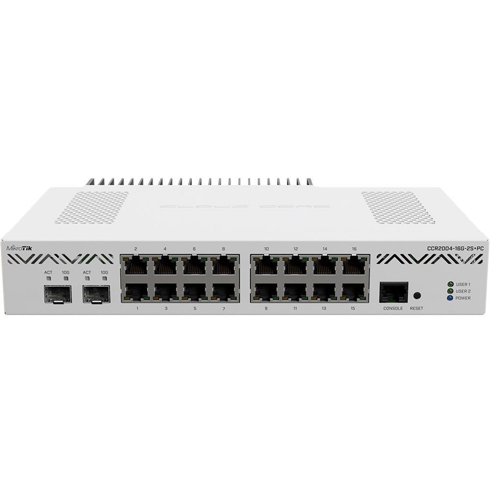 Маршрутизатор MIKROTIK Cloud Core Router 2004-16G-2S+PC Маршрутизатор MIKROTIK Cloud Core Router 2004-16G-2S+PC