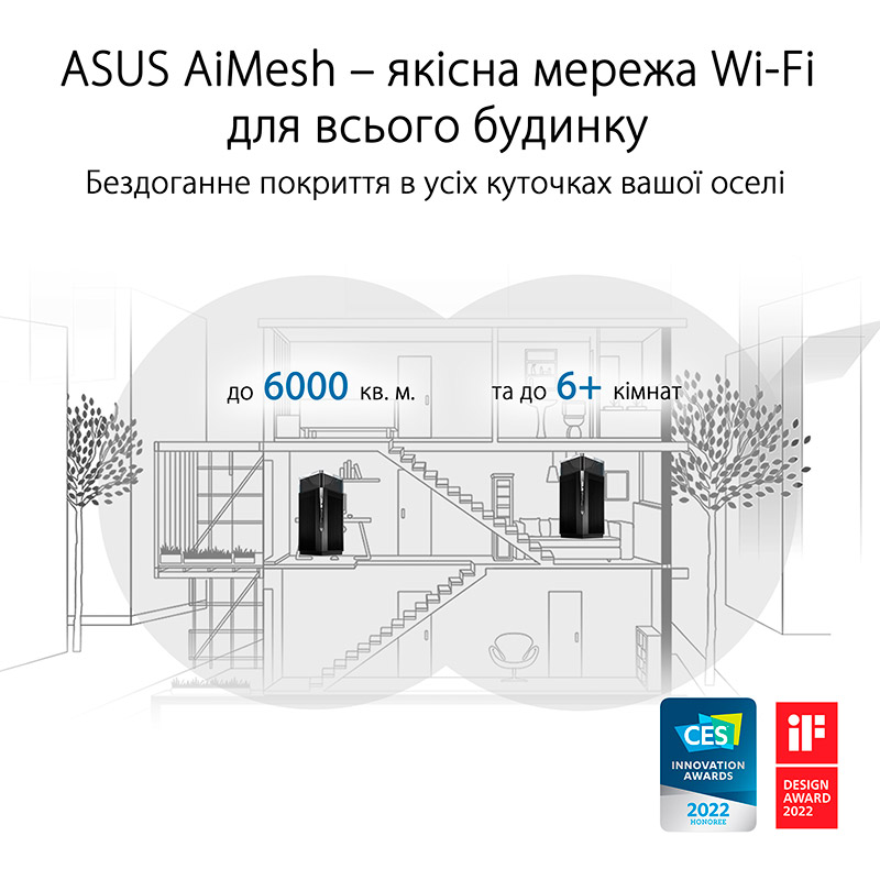 Покупка Маршрутизатор ASUS ZenWiFi Pro ET12 AXE11000 Wi-Fi6E 2PK (90IG05Z0-MO3A20)