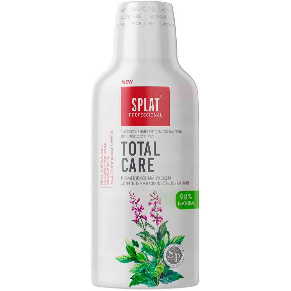 

Ополаскиватель для полости рта Splat Total Care Антибактериальный комплексный уход и длительная свежесть дыхания 275 мл (4603014010469), SPL Ополіскувач Pr TOTAL CARE 275 мл