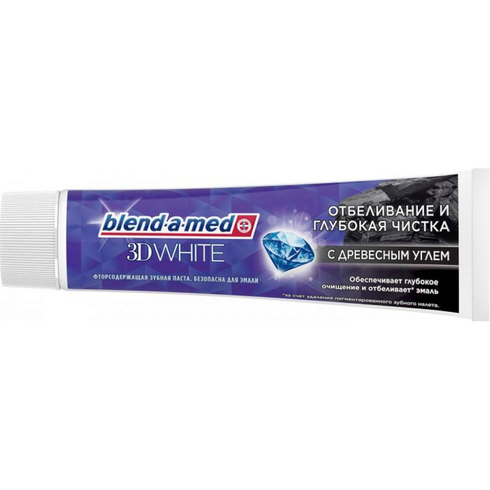 Зубна паста Blend-a-med 3D White Відбілювання та глибоке чищення з деревним вугіллям 100 мл (8001841142937)