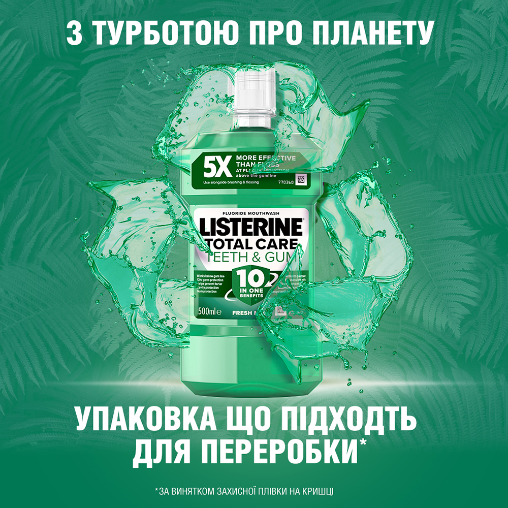 Ополіскувач для ротової порожнини Listerine Expert "Захист зубів і ясен", 500 мл (5010123714383) Тип ополіскувач для порожнини рота