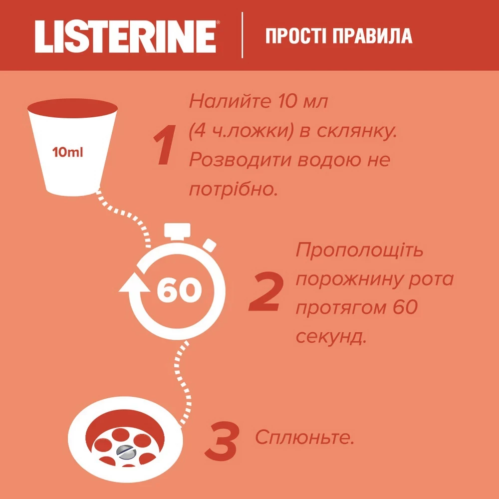 В интернет магазине Ополаскиватель для полости рта LISTERINE Smart Rinse Ягодная свежесть 500 мл (3574661787190)