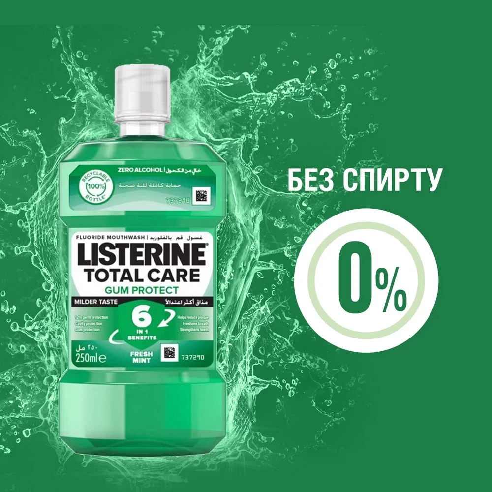 Ополаскиватель для полости рта LISTERINE Total Care Защита десен 250 мл (3574661397641) Назначение защита десен