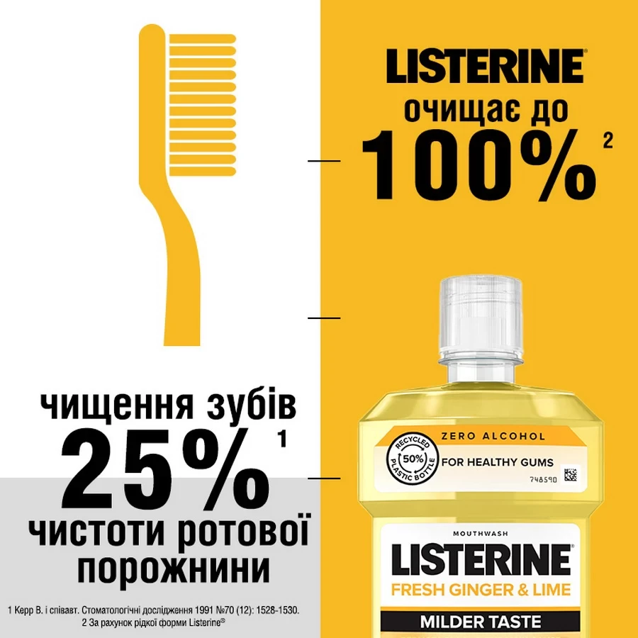 Замовити Ополіскувач для ротової порожнини LISTERINE Свіжість Імбиру і Лайма 500 мл (3574661562056)