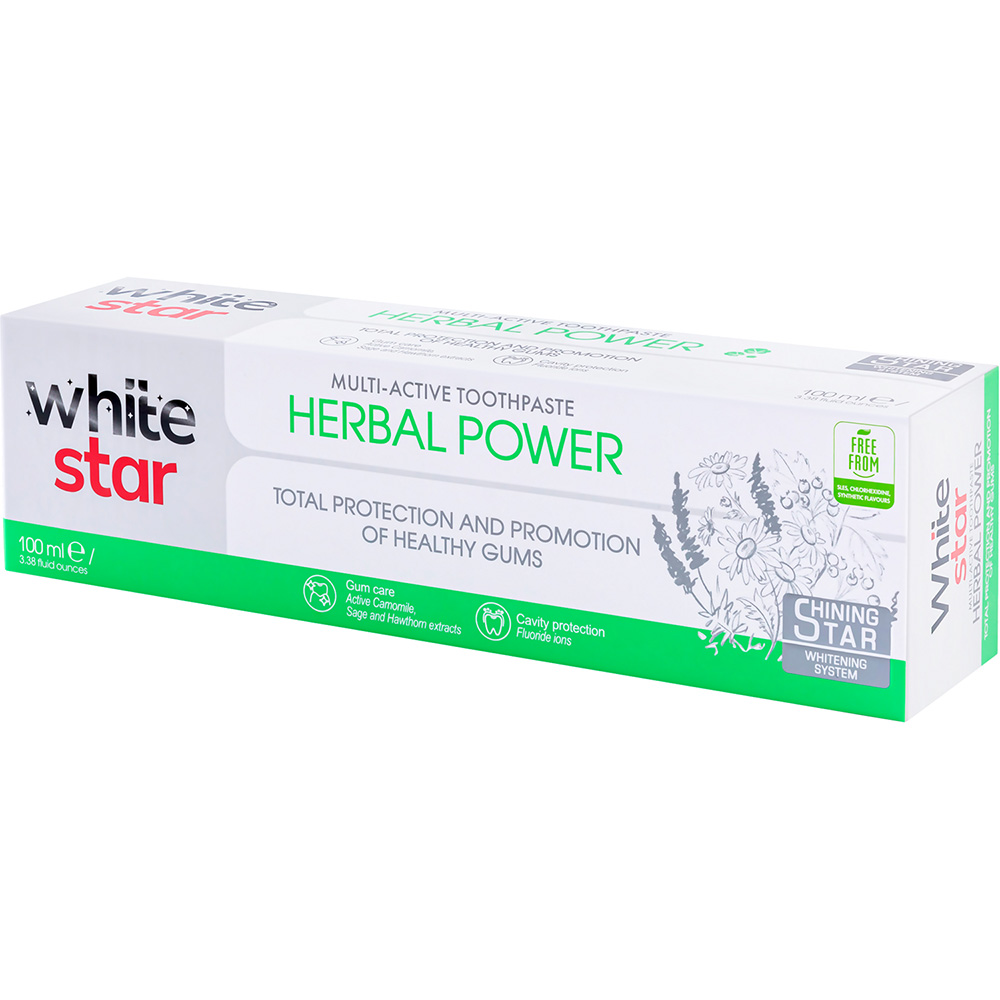 Зубная паста WHITE STAR Herbal Power 100мл (3800237400317) Категория для взрослых