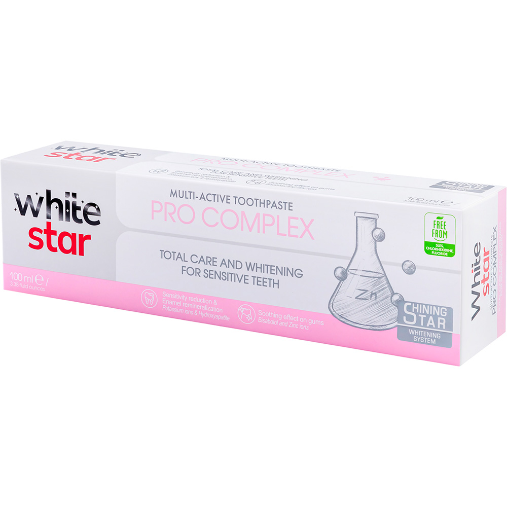 Зубная паста WHITE STAR Pro Complex 100мл (3800237400270) Категория для взрослых