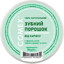 Зубний порошок COMEX З ефірною олією чайного дерева та м'яти 70 г (4820230953039)