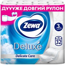 Туалетная бумага Zewa Deluxe белая 3 слоя 32 рулона (7322541343181