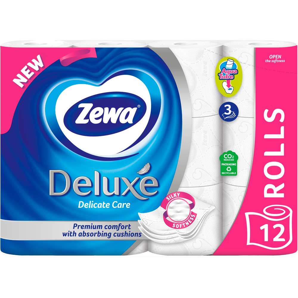 Туалетная бумага Zewa Deluxe белая 3 слоя 12 рулонов (7322540989779) Туалетная бумага Zewa Deluxe белая 3 слоя 12 рулонов (7322540989779)