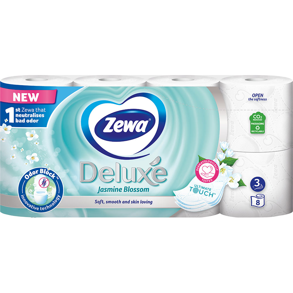 Туалетний папір Zewa Deluxe Жасмин 3 шари 8 рулонів (7322541171753) Вид туалетний папір