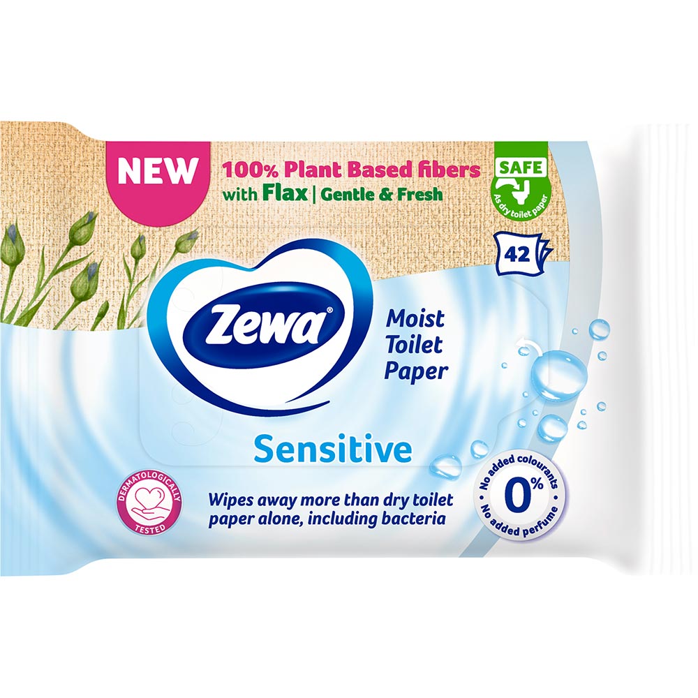Туалетная бумага влажная Zewa Pure без аромата 42 шт (7322540796582) Вид туалетная бумага