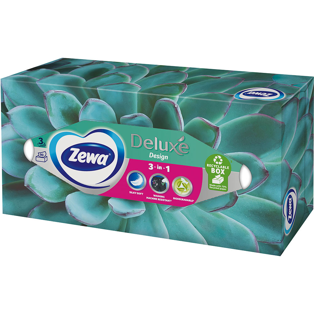Салфетки ZEWA Deluxe косметические трехслойные 90 шт (4006670128002) Вид бумажные салфетки 