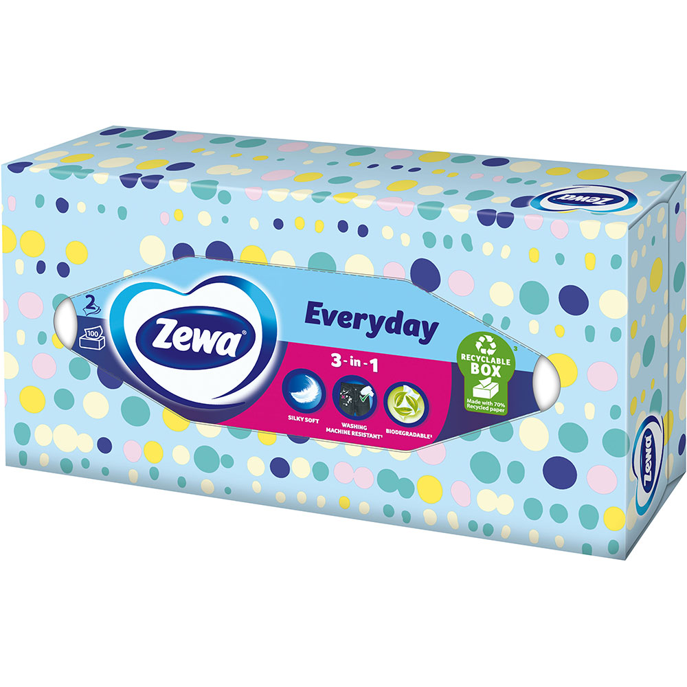 Фото Салфетки Zewa Everyday двухслойные косметические 100 шт (7322540043464)