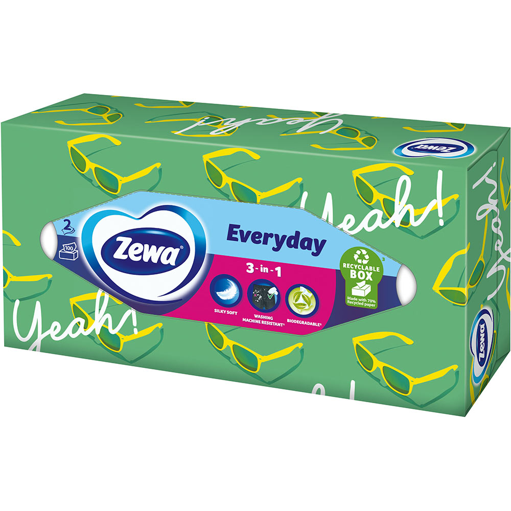 Покупка Салфетки Zewa Everyday двухслойные косметические 100 шт (7322540043464)